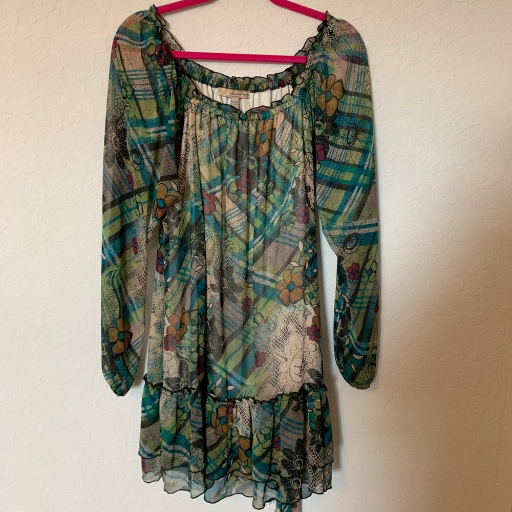 American Rag, off shoulder drop waist dress